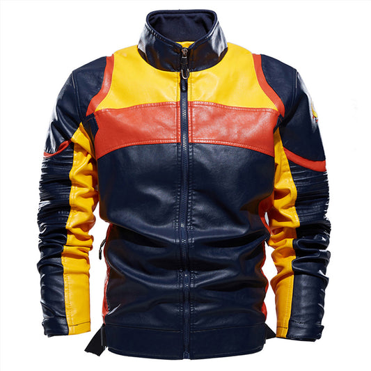 Multi Color Retro Moto Riding  Jacket