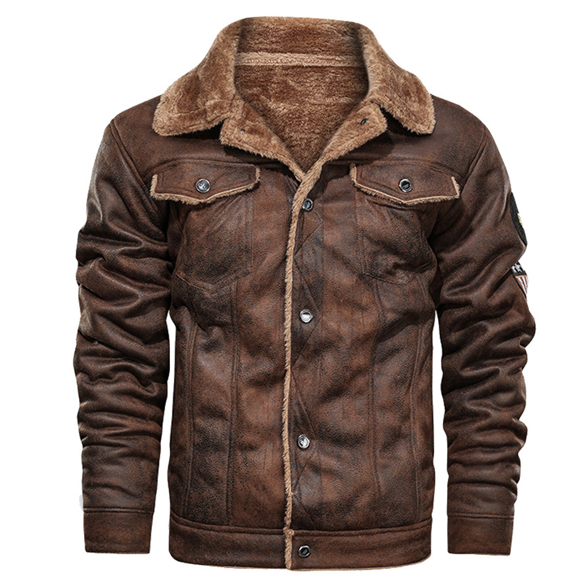 Men Vintage Distressed Brown Biker Airforce  Jacket