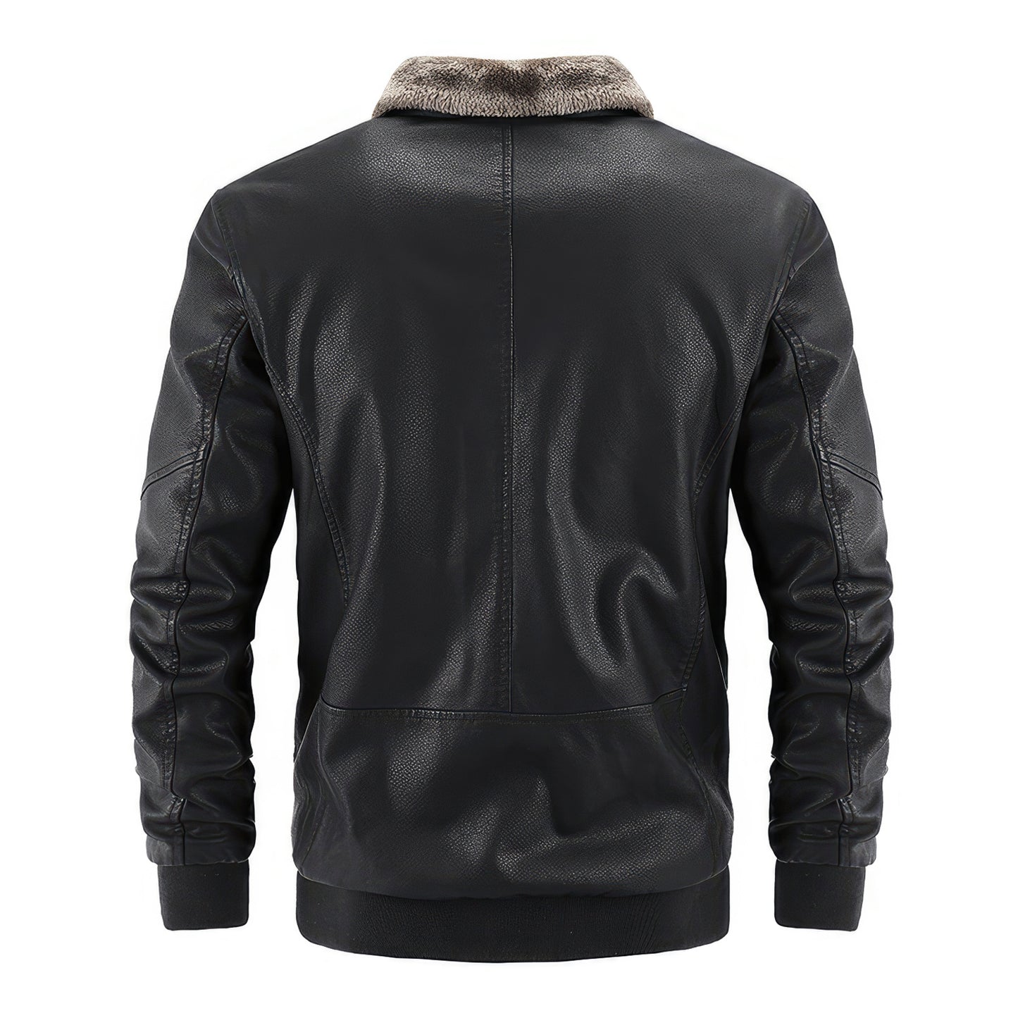 Black Bomber Genuine Sheepskin Sherpa Shearling