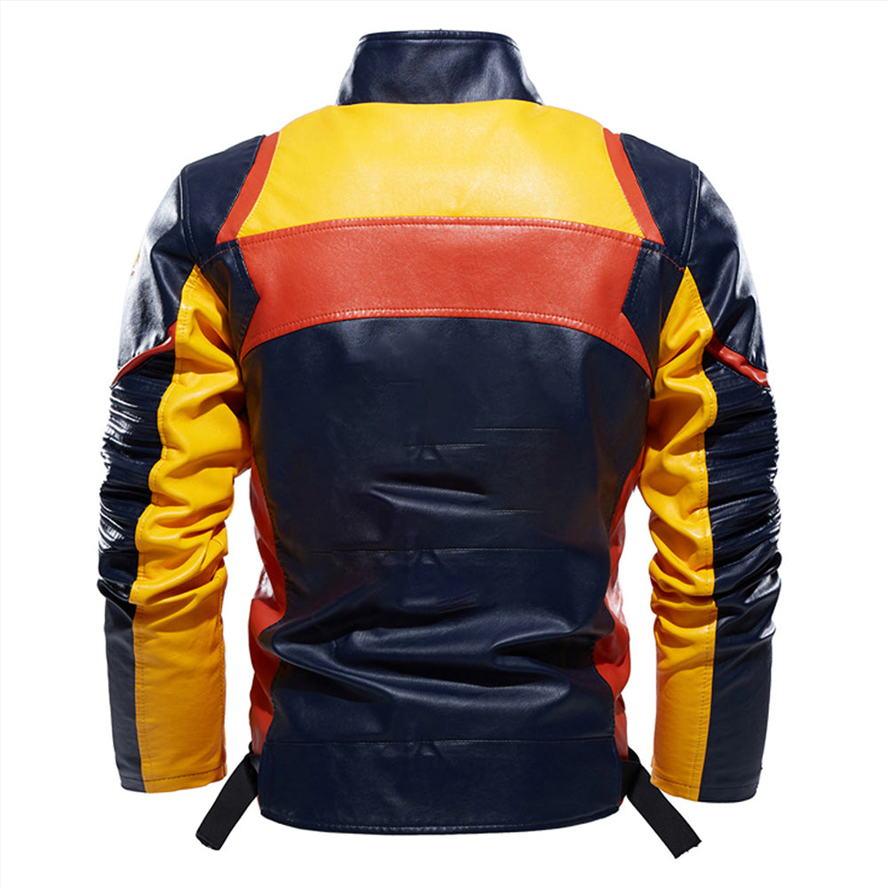 Multi Color Retro Moto Riding  Jacket