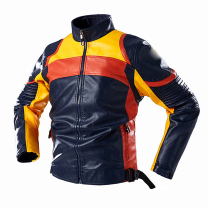 Multi Color Retro Moto Riding  Jacket