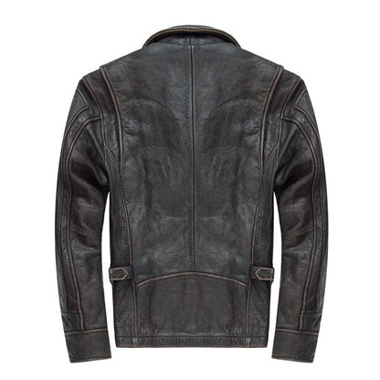 Black Lambskin Moto Biker Cafe Racer Jacket